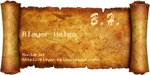 Blayer Helga névjegykártya